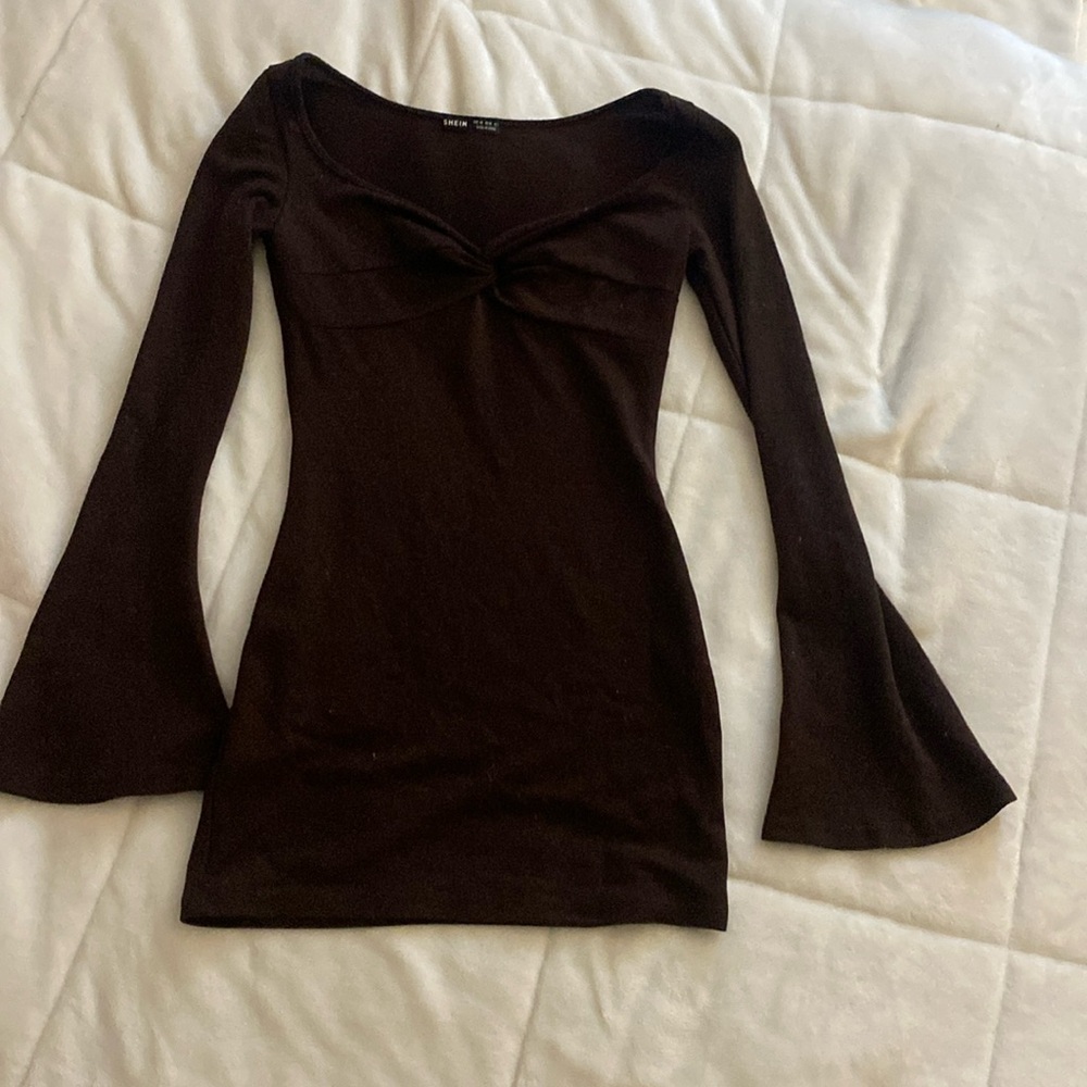 dark brown mini dress